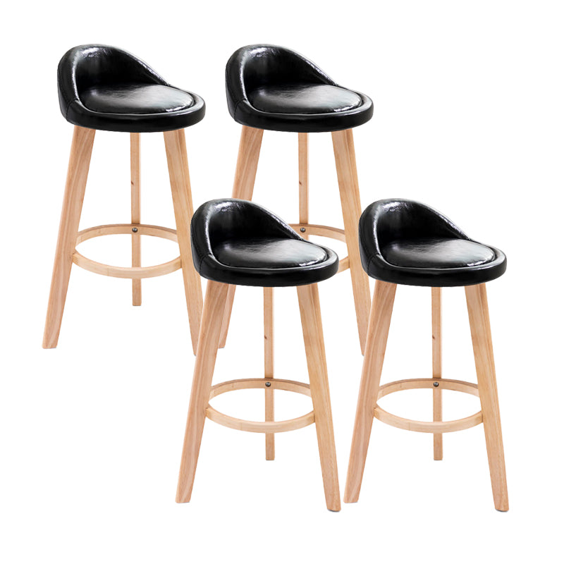 Contemporary Matte Finish Upholstered Bar Stools Restaurant Footrest Stool