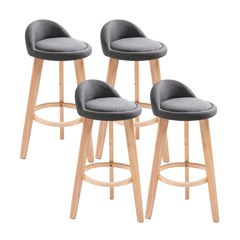 Contemporary Matte Finish Upholstered Bar Stools Restaurant Footrest Stool