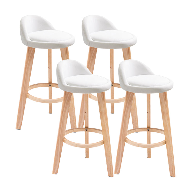 Contemporary Matte Finish Upholstered Bar Stools Restaurant Footrest Stool