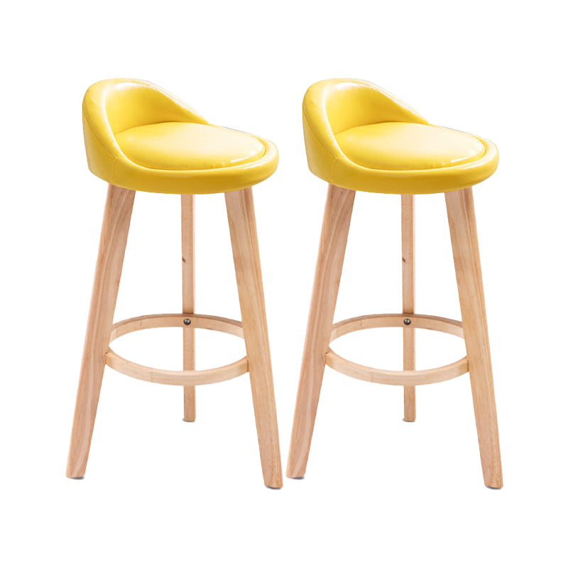 Contemporary Matte Finish Upholstered Bar Stools Restaurant Footrest Stool