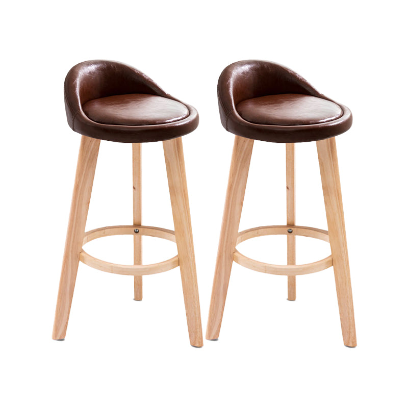 Contemporary Matte Finish Upholstered Bar Stools Restaurant Footrest Stool