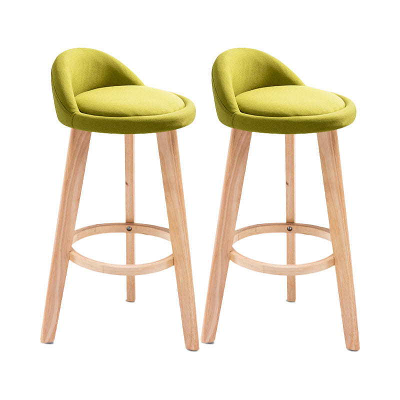 Contemporary Matte Finish Upholstered Bar Stools Restaurant Footrest Stool