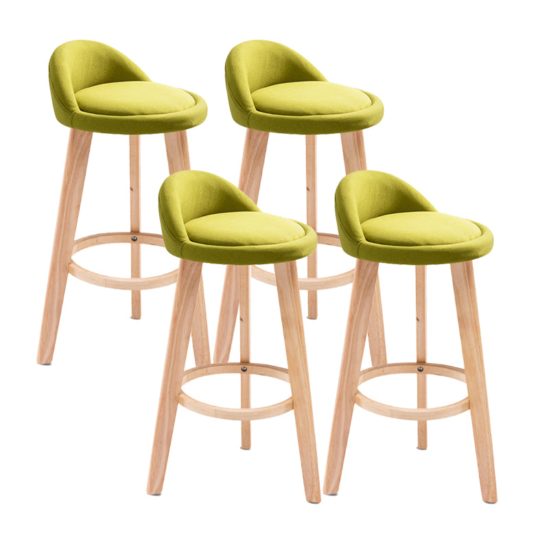 Contemporary Matte Finish Upholstered Bar Stools Restaurant Footrest Stool