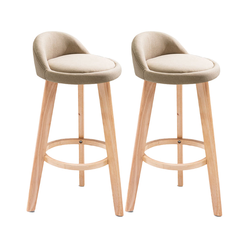 Contemporary Matte Finish Upholstered Bar Stools Restaurant Footrest Stool