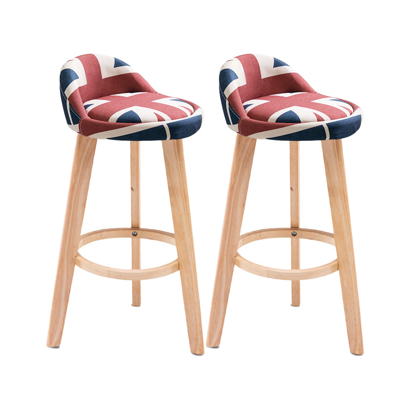 Contemporary Matte Finish Upholstered Bar Stools Restaurant Footrest Stool