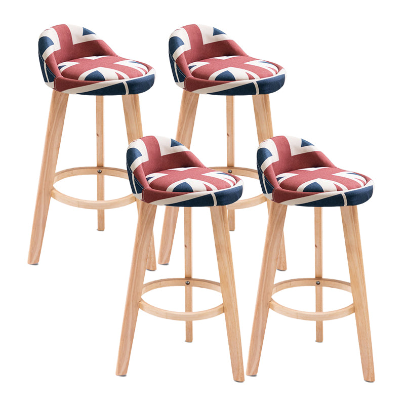 Contemporary Matte Finish Upholstered Bar Stools Restaurant Footrest Stool
