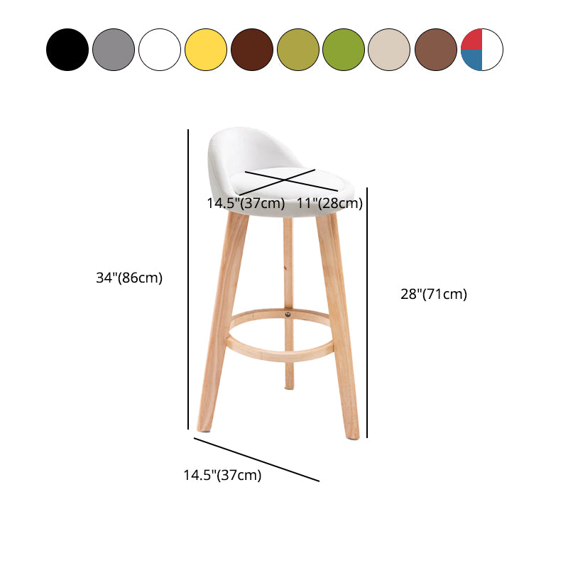 Contemporary Matte Finish Upholstered Bar Stools Restaurant Footrest Stool