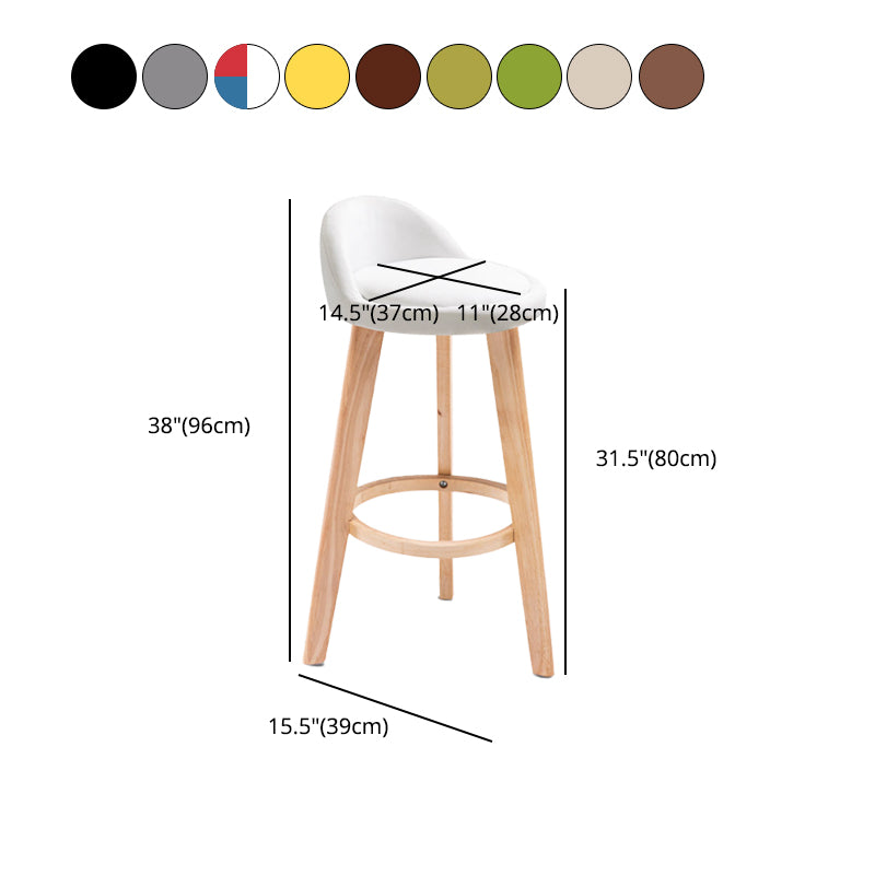 Contemporary Matte Finish Upholstered Bar Stools Restaurant Footrest Stool