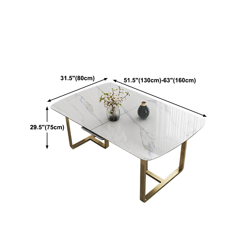 Glam 1/4/5/7 Pieces Dining Table Set with White Sintered Stone Top Scalable Dinette Set