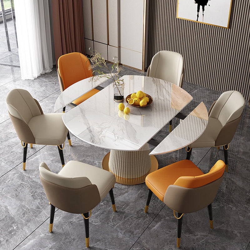 Glam 1/4/5/6/7 Pieces Dining Room Set Round Dining Table Set