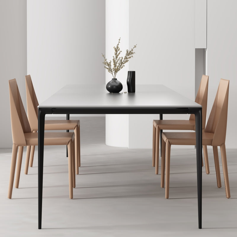 Designer Style 1/2/4/5 Pieces Dining Set Sintered Stone Dining Table with Leather Chairs