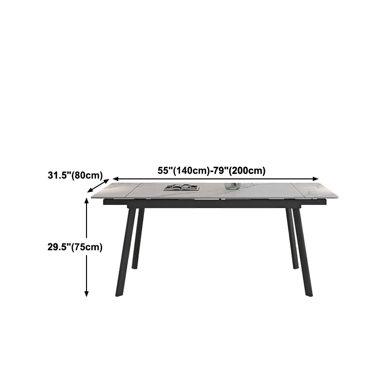 Modern 1/4/5/7 Pieces Dining Table Set with White Sintered Stone Top Scalable Dinette Set