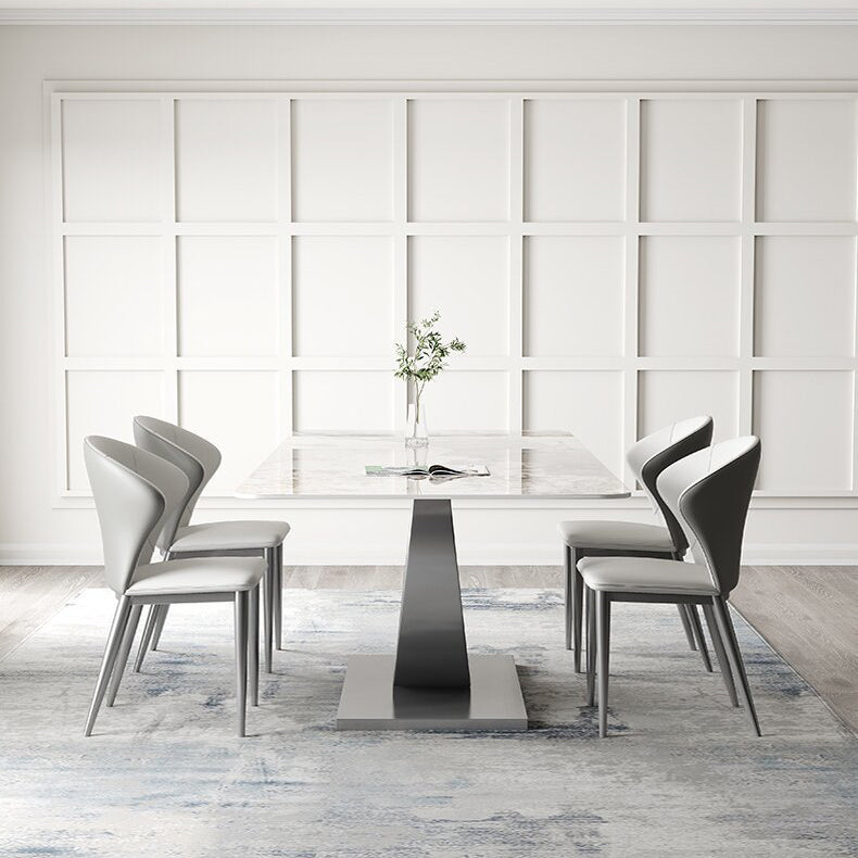 1/2/4/5/6/7/8 Pieces Dining Chair Set Sintered Stone Dining Room Set with Pedestal Base