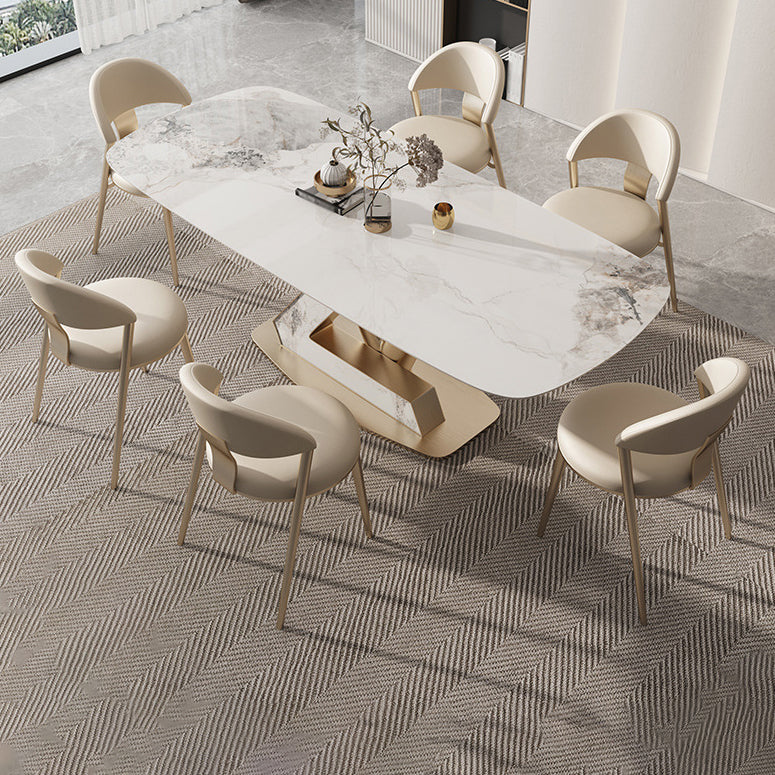 1/2/5/7/9 Pieces Dining Chairs Set  Sintered Stone Dining Table Set Rectangle Table
