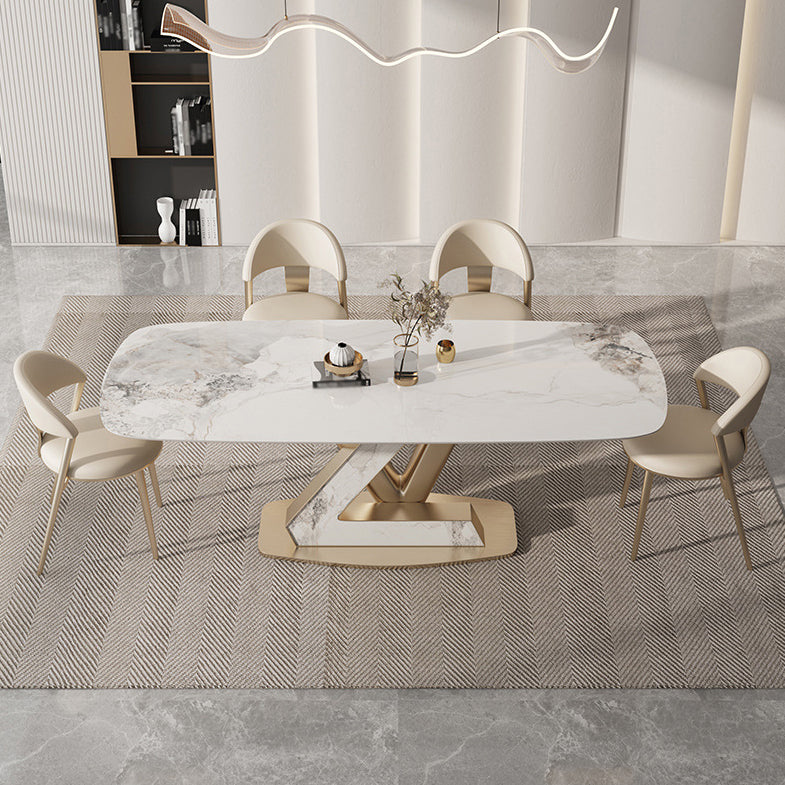 1/2/5/7/9 Pieces Dining Chairs Set  Sintered Stone Dining Table Set Rectangle Table