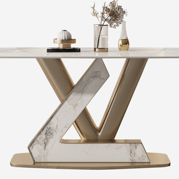 1/2/5/7/9 Pieces Dining Chairs Set  Sintered Stone Dining Table Set Rectangle Table