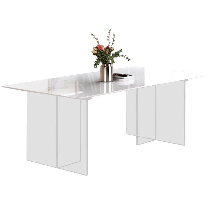 Designer Style 1/3/4/5 Pieces Dining Set Sintered Stone Dining Table with Leather Chairs