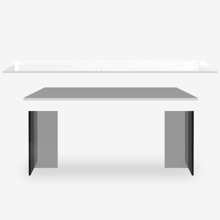 Designer Style 1/3/4/5 Pieces Dining Set Sintered Stone Dining Table with Leather Chairs