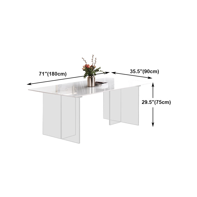 Designer Style 1/3/4/5 Pieces Dining Set Sintered Stone Dining Table with Leather Chairs