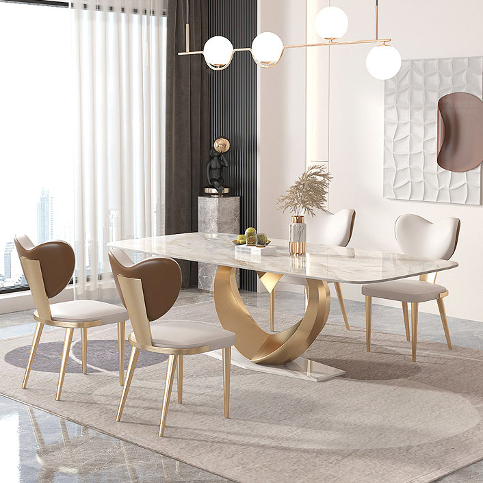 1/4/5/7/9 Pieces Dining Chairs Set  Sintered Stone Dining Table Set Rectangle Table