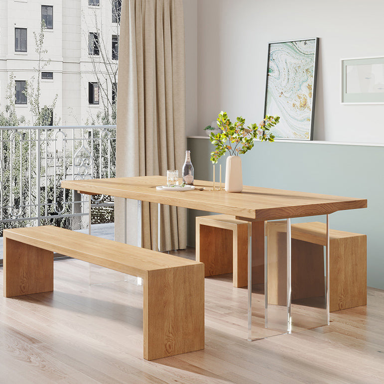 Modern 1/2/3/4/5 Pieces Dining Bench Set Solid Wood Dining Room Furniture