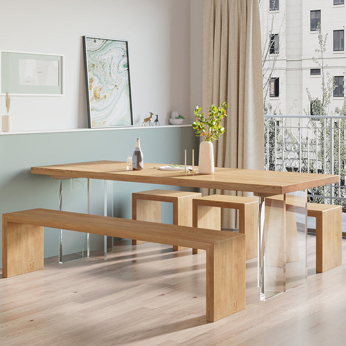 Modern 1/2/3/4/5 Pieces Dining Bench Set Solid Wood Dining Room Furniture
