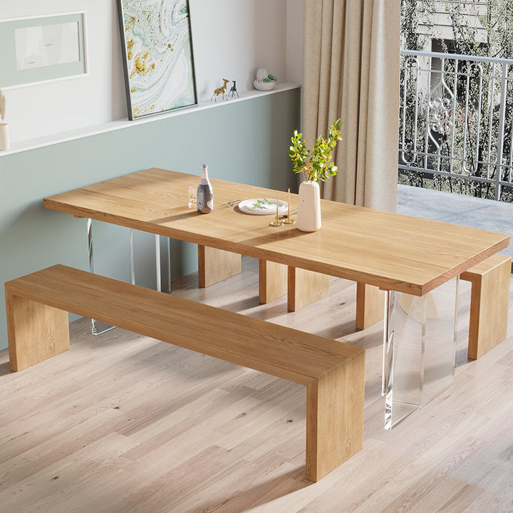 Modern 1/2/3/4/5 Pieces Dining Bench Set Solid Wood Dining Room Furniture
