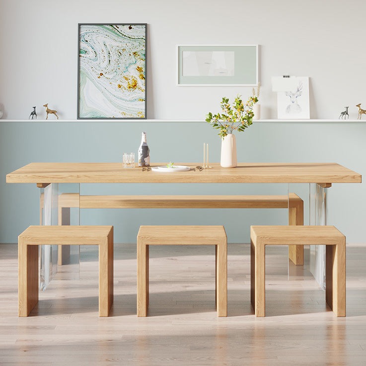 Modern 1/2/3/4/5 Pieces Dining Bench Set Solid Wood Dining Room Furniture