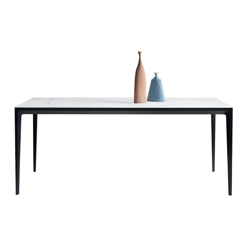 Metal Modern Rectangle Table Sintered Stone Table with 4 Legs