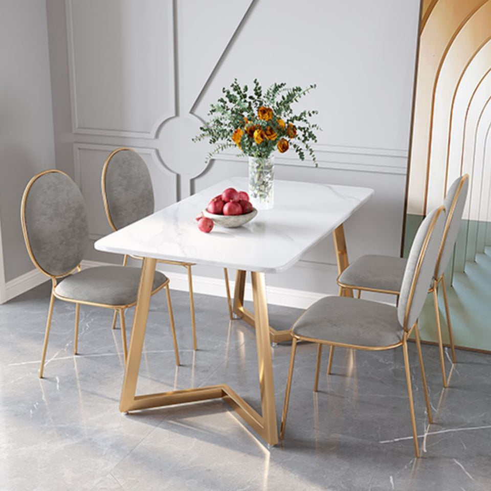 Traditional Luxury Stone Furniture Rectangle Double Pedestal Dining Site Table