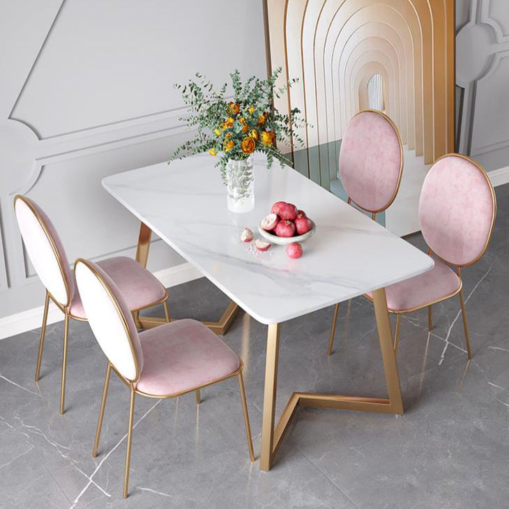 Traditional Luxury Stone Furniture Rectangle Double Pedestal Dining Site Table