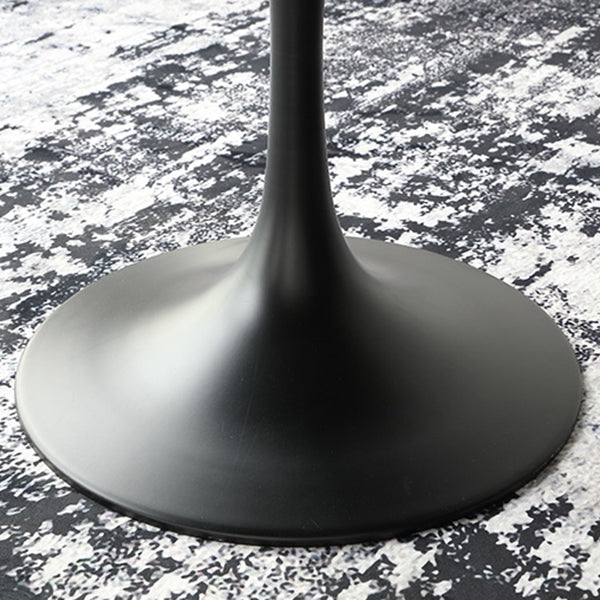 Metal Modern Round Indoor Table Black Sintered Stone Top Table for Dining Room