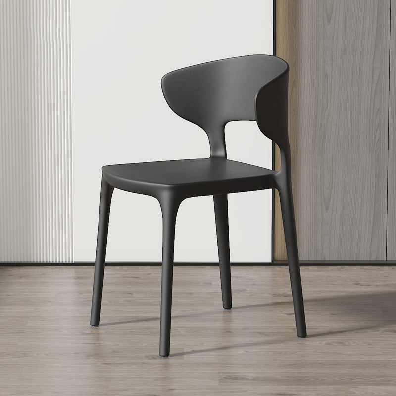 Minimalist Plastic Dining Armless Chair Colorful Wingback Side Chair