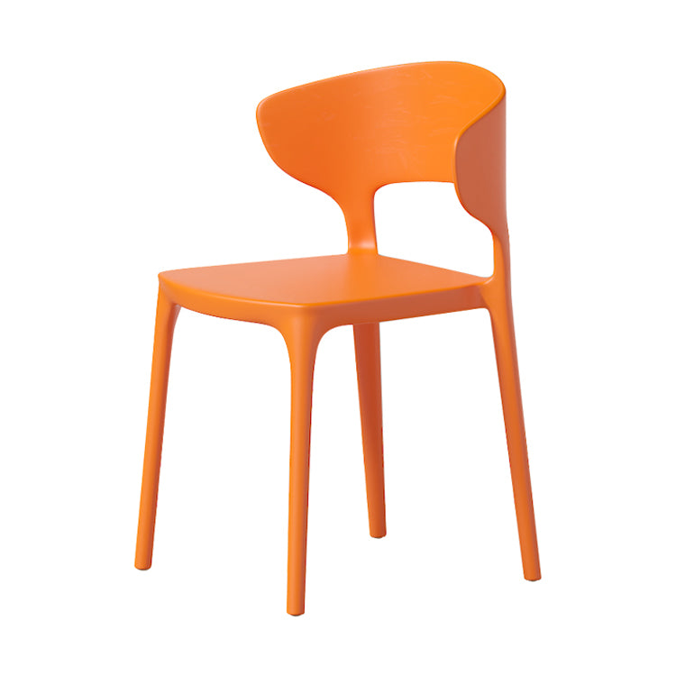 Minimalist Plastic Dining Armless Chair Colorful Wingback Side Chair