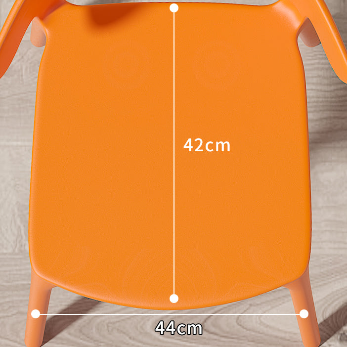 Minimalist Plastic Dining Armless Chair Colorful Wingback Side Chair