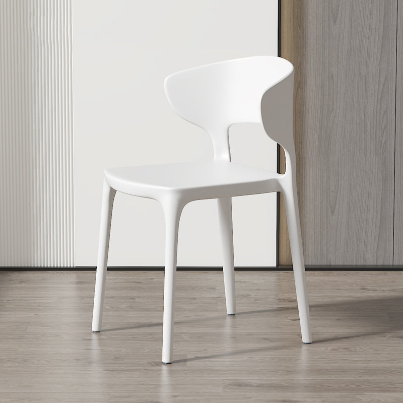 Minimalist Plastic Dining Armless Chair Colorful Wingback Side Chair