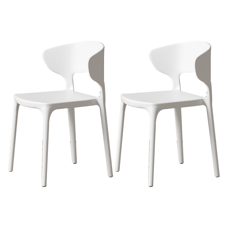 Minimalist Plastic Dining Armless Chair Colorful Wingback Side Chair