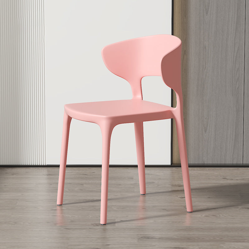 Minimalist Plastic Dining Armless Chair Colorful Wingback Side Chair