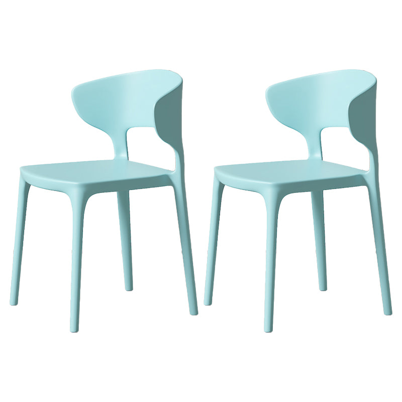 Minimalist Plastic Dining Armless Chair Colorful Wingback Side Chair