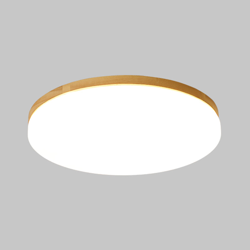 Modern Style Round Ceiling Light Wood LED Flush Mount Light for Living Room