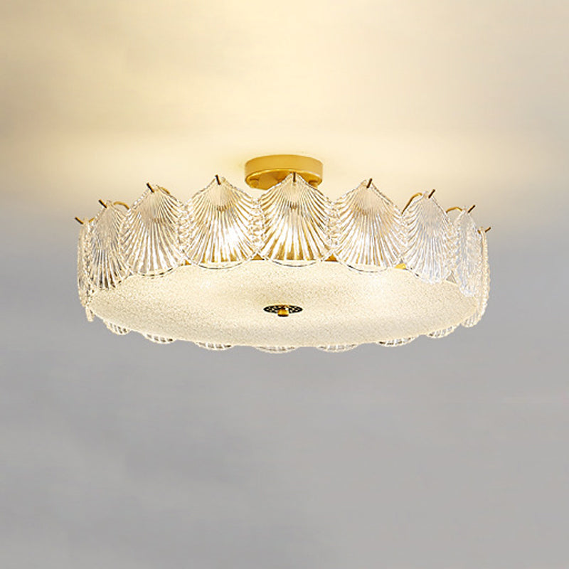 Modern Geometric Ceiling Light Glass Flush Mount Light for Living Room