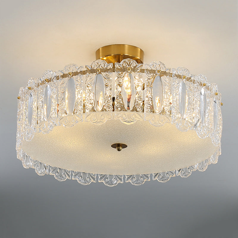 Modern Geometric Ceiling Light Glass Flush Mount Light for Living Room