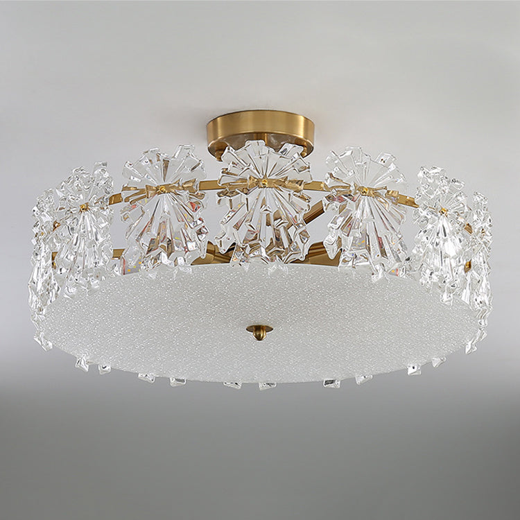 Modern Geometric Ceiling Light Glass Flush Mount Light for Living Room