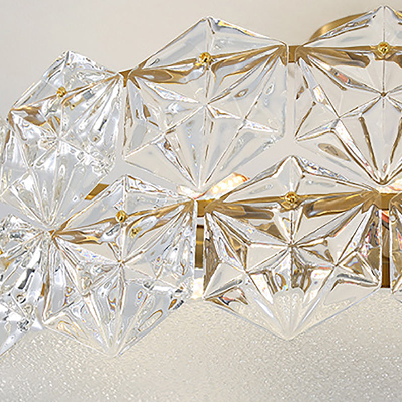 Modern Geometric Ceiling Light Glass Flush Mount Light for Living Room