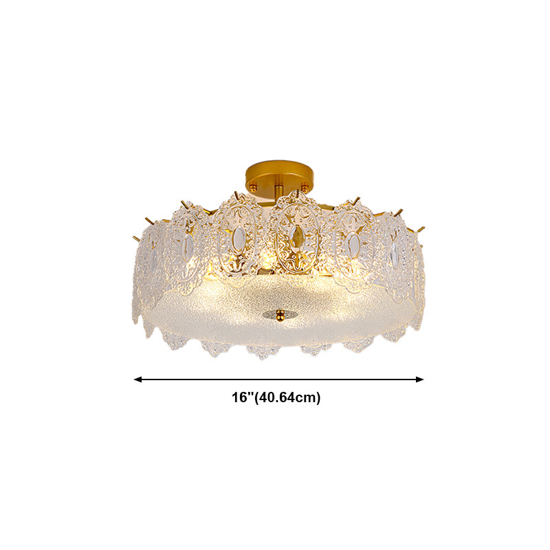 Modern Geometric Ceiling Light Glass Flush Mount Light for Living Room