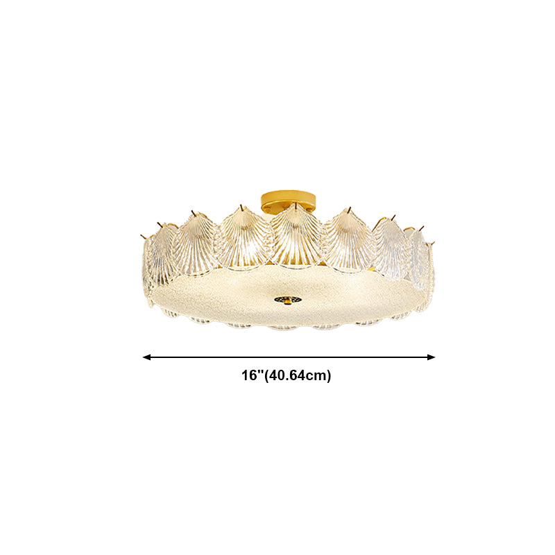 Modern Geometric Ceiling Light Glass Flush Mount Light for Living Room