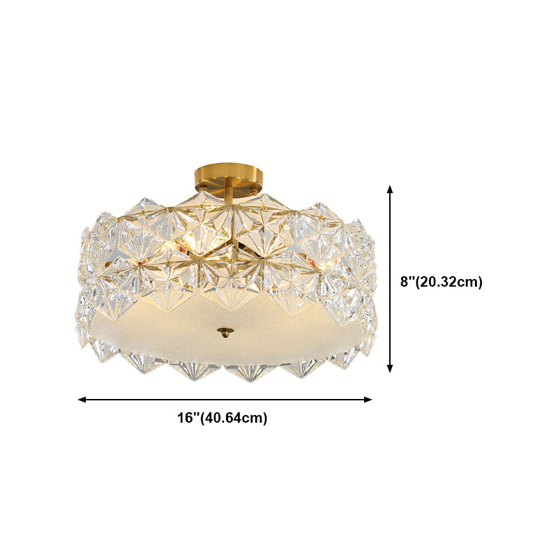 Modern Geometric Ceiling Light Glass Flush Mount Light for Living Room