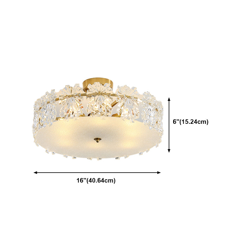 Modern Geometric Ceiling Light Glass Flush Mount Light for Living Room