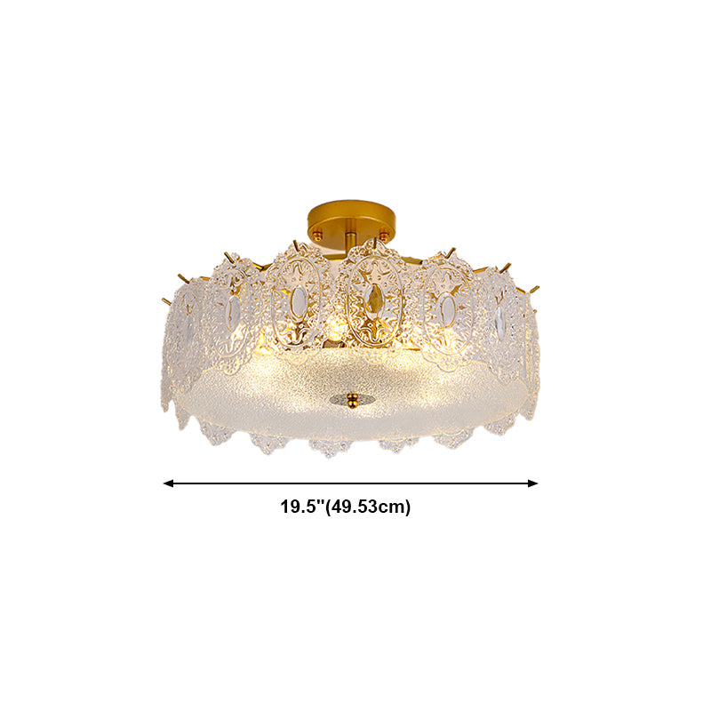 Modern Geometric Ceiling Light Glass Flush Mount Light for Living Room