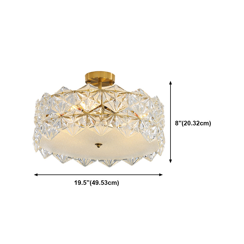 Modern Geometric Ceiling Light Glass Flush Mount Light for Living Room